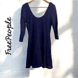 Free People Navy Lace Dress